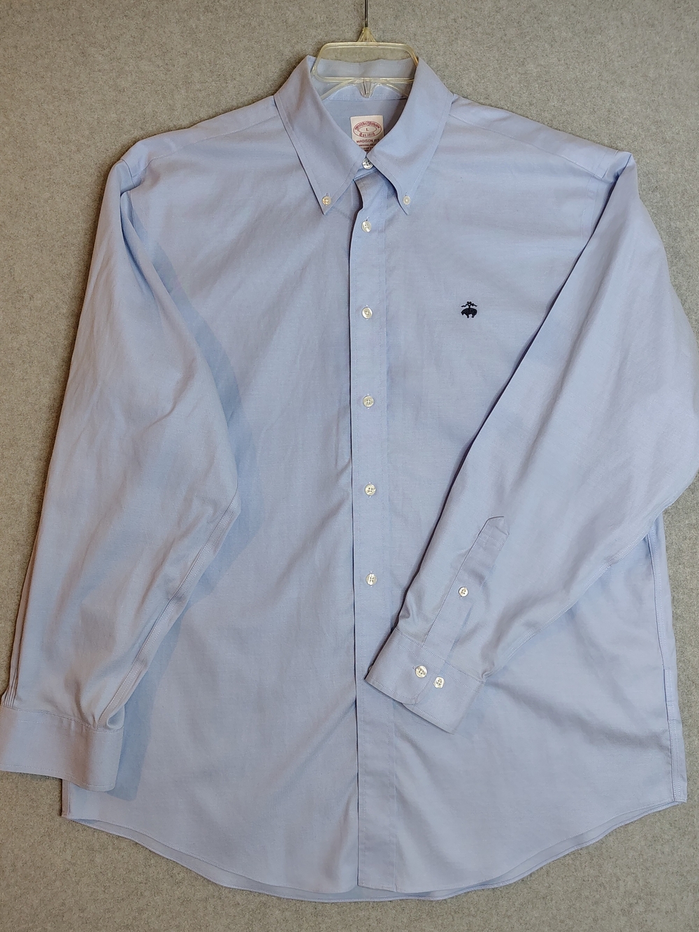 Brooks Brothers Pale Blue Oxford Button-Down Shirt Size Large Cotton Preppy Logo